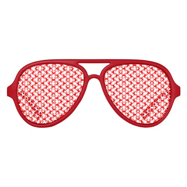 Rot und Weiß Gingham überprüft Sonnenbrille (Vorderseite)