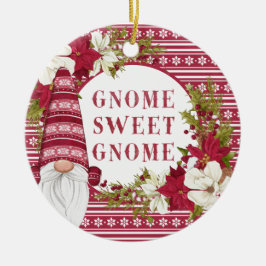 Rot und Weiß Gnome für Weihnachten im Urlaub Keramik Ornament