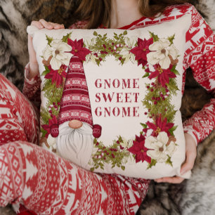 Rot und Weiß Gnome für Weihnachten im Urlaub Kissen