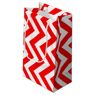 Rot und weiß Groß Vertikal Zickzack Kleine Geschenktüte