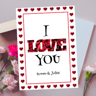 Rot und Weiß I Liebe Ihr Herz Valentinstag Feiertagspostkarte