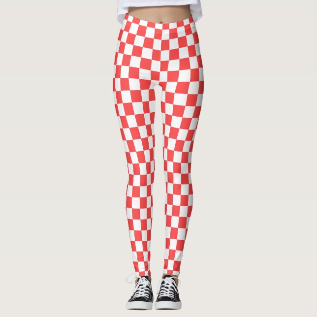 Rot und Weiß Leggings (Vorderseite)