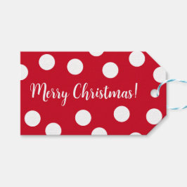 Rot und weiß personalisierte Polka Dots Weihnachte Geschenkanhänger