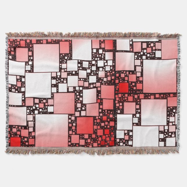 Rot und Weiß Platz tanzende Knöchel Decke (Vorderseite)