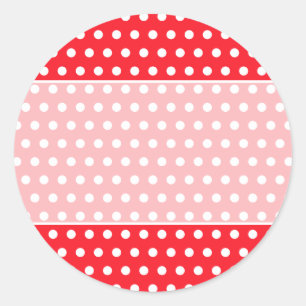 Rot und Weiß Polka Dot Muster. Spotty. Runder Aufkleber