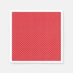 Rot und Weiß Polka Dot Napkins Serviette