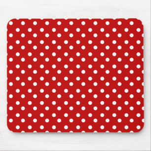 Rot und Weiß punktiert Mousepad