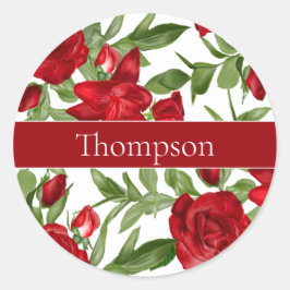 Rot und Weiß Runder Aufkleber