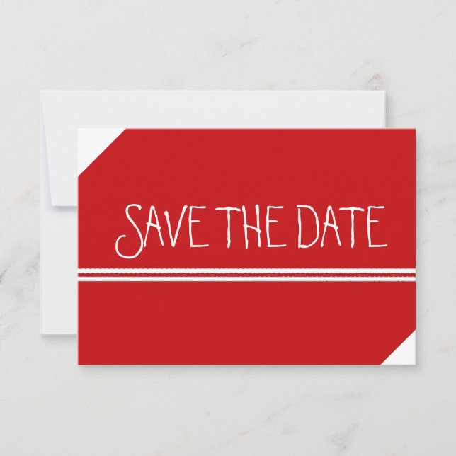 Rot und Weiß Save the Date (Vorderseite)