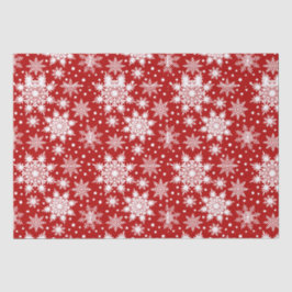Rot und Weiß Schneeflocke Nahtloses Muster Seidenpapier