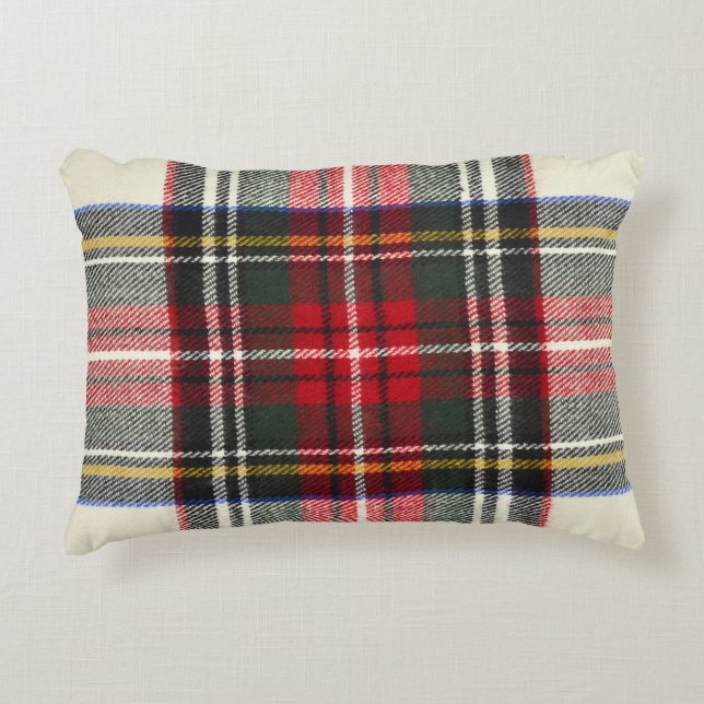 Rot und weiß Schottische Tartan kariert. Dekokissen (Vorderseite)