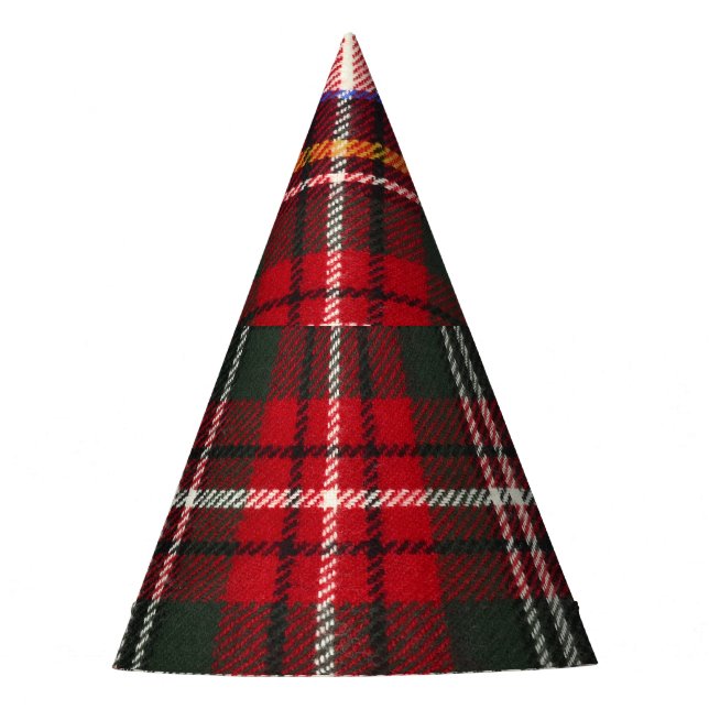 Rot und weiß Schottische Tartan kariert. Partyhütchen (Vorderseite)