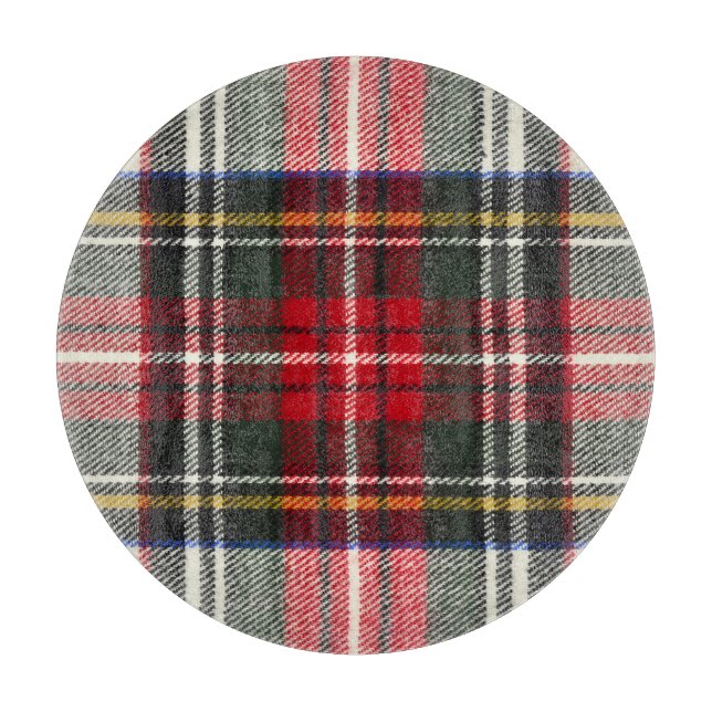 Rot und weiß Schottische Tartan kariert. Schneidebrett (Vorderseite)