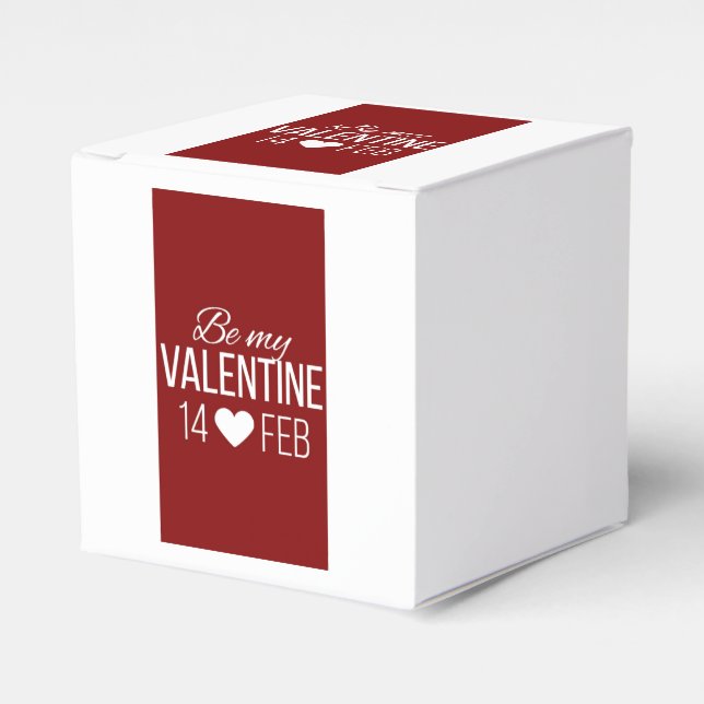 Rot und Weiß sind mein Valentinherz Geschenkschachtel (Vorderseite)