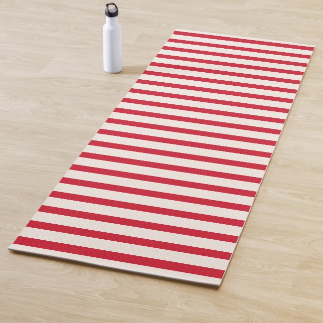 Rot und Weiß Streifen Moderner Weihnachtsstreifen Yogamatte (Beispiel)