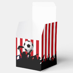 Rot und Weiß stripes Fußballfans und Fußball Geschenkschachtel