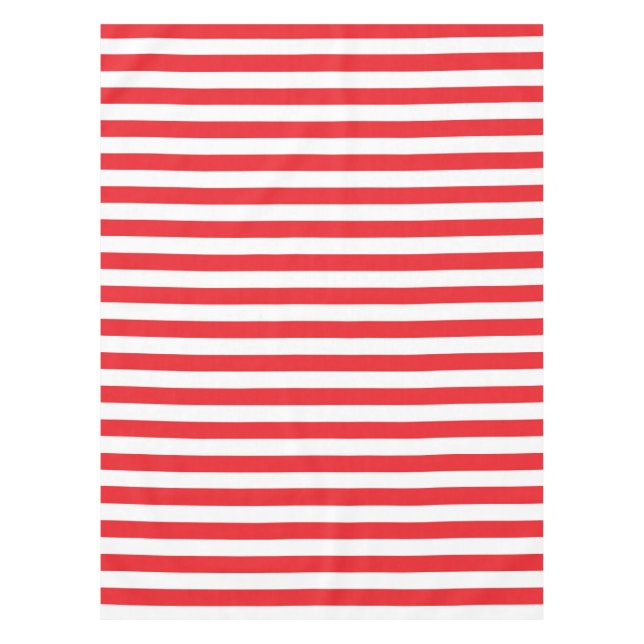 Rot und Weiß Stripes Tischdecke (Vorderseite)