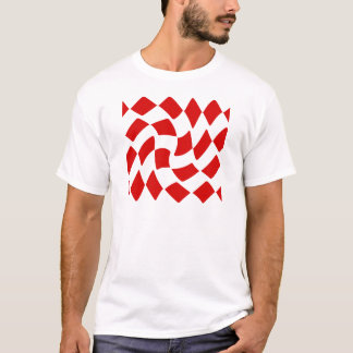 Rot-und Weiß-Verzerrungs-Schachbrett T-Shirt
