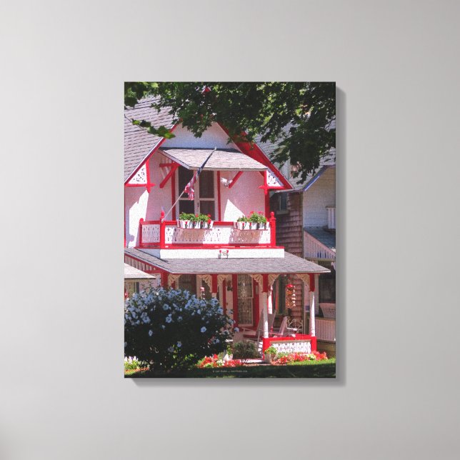 Rot und Weiß Viktorianisch - Martha's Vineyard Leinwanddruck (Vorderseite)