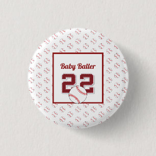 Rot und weiß von Babyballer Button