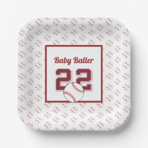 Rot und weiß von Babyballer Pappteller