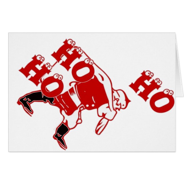 Rot und Weiß Weihnachten Spaziergang Ho Ho Ho Kuns (Vorderseite (Horizontal))