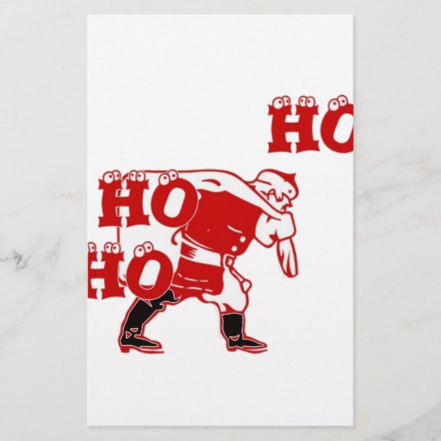 Rot und Weiß Weihnachten Spaziergang Ho Ho Ho Kuns Briefpapier (Vorderseite)