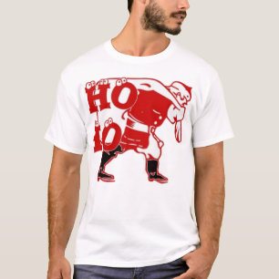 Rot und Weiß Weihnachten Spaziergang Ho Ho Ho Kuns T-Shirt