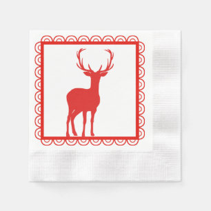 Rot und Weiß Weihnachtsbaum Papa Napkin Serviette