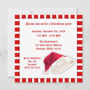 Rot und Weiß Weihnachtsmann Weihnachten Einladung