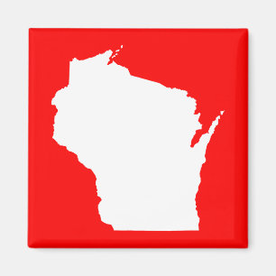 Rot und Weiß Wisconsin Magnet