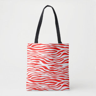 Rot und Weiß Zebra Tasche