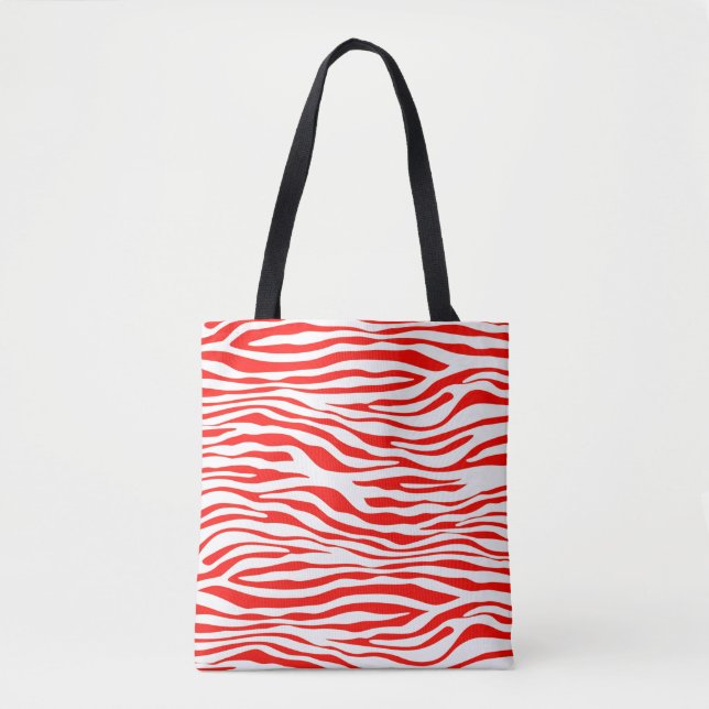 Rot und Weiß Zebra Tasche (Vorderseite)