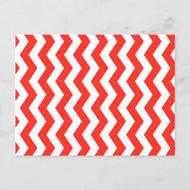 Rot und Weiß Zig Zag Postkarte (Vorderseite)