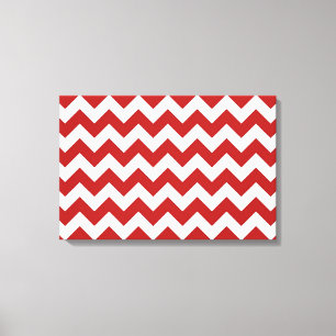 Rot und Weiß Zigzag Leinwanddruck