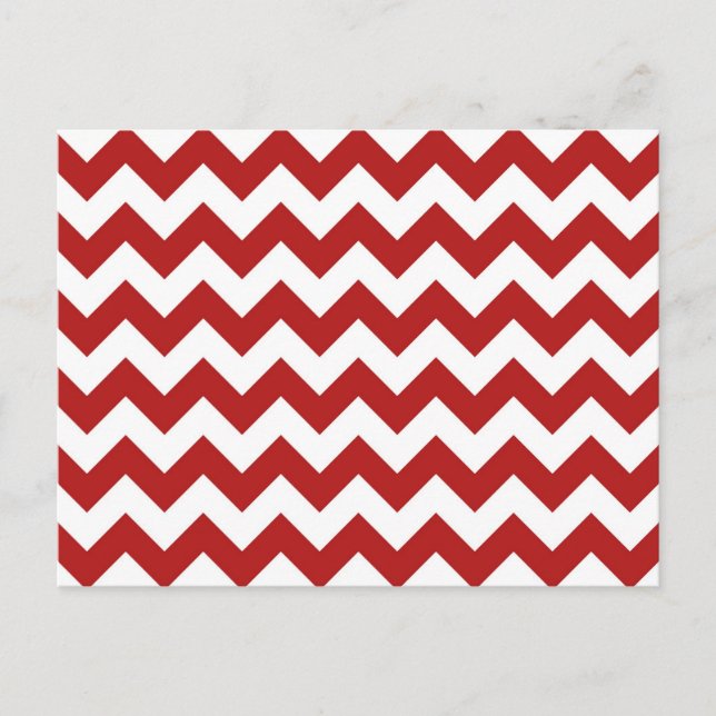 Rot und Weiß Zigzag Postkarte (Vorderseite)