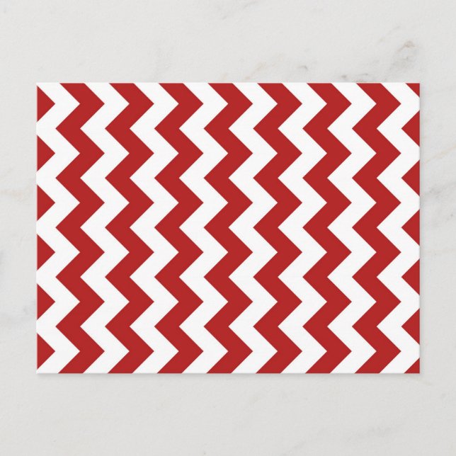 Rot und Weiß Zigzag Postkarte (Vorderseite)