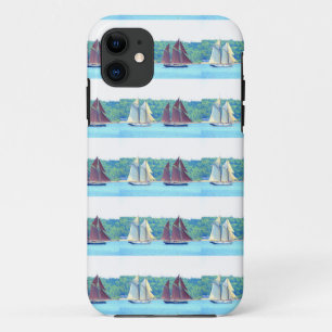Rot- und weißegesegelte Schooners iPhone 11 Hülle