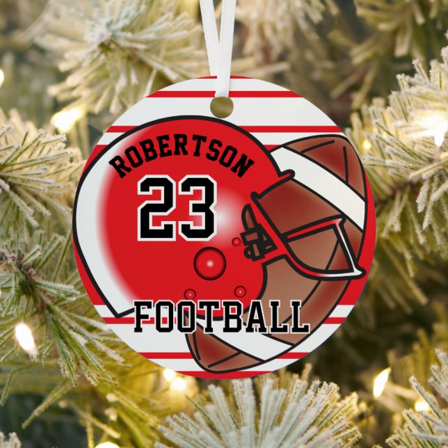 Rot- und Weißfußball Ornament Aus Metall (InSitu)