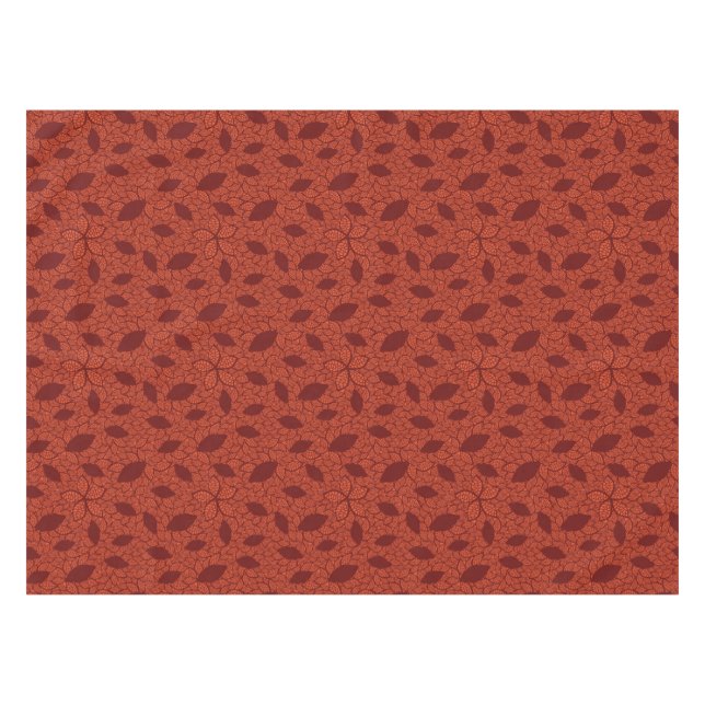 Rot verlässt Muster auf Orange Tischdecke (Vorderseite (Horizontal))