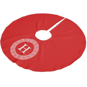 Rot, was griechischer Schlüsselrahmen, erstes Mono Polyester Weihnachtsbaumdecke