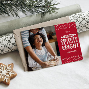 Rot Weihnachtsgebäck Foto Feiertagskarte
