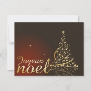 Rot-Weihnachtsmotiv mit goldenem Tannenbaum Einladung
