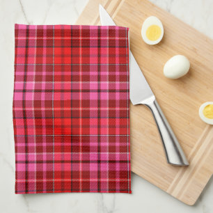Rot-Weinrotes-Plaid-Karo-Design Geschirrtuch