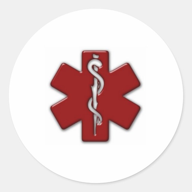 rot-weiß 3D Runder Aufkleber (Vorderseite)