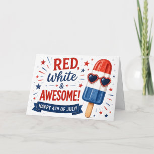 Rot, Weiß & Awesome! Patriotische Grußkarte Karte