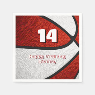 Rot-Weiß-Basketball-Mädchen-Sportfeier Serviette