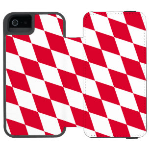 Rot-Weiß-Bayern Diamantflaggenmuster Incipio Watson™ iPhone 5 Geldbörsen Hülle