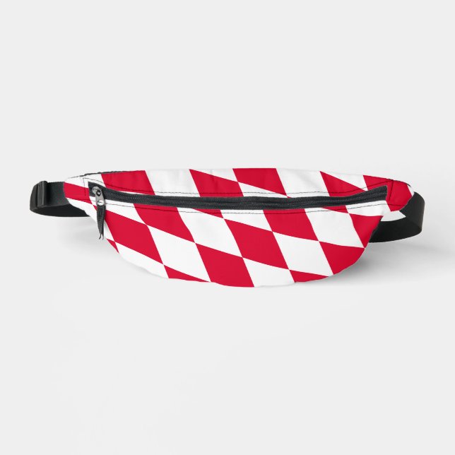 Rot-Weiß-Bayern-Muster für die Diamantflagge Bauchtasche (Vorderseite)