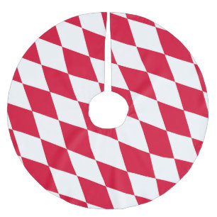 Rot-Weiß-Bayern-Muster für die Diamantflagge Polyester Weihnachtsbaumdecke